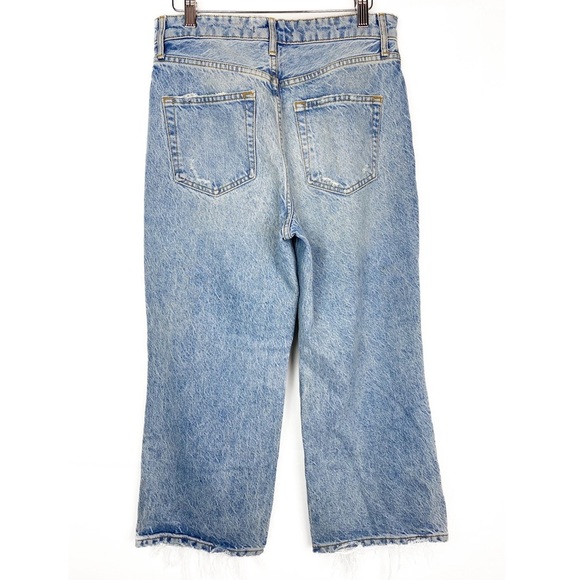 Free People We The Free Ranger Wide Leg Cropped Ripped Jeans, Sky - Size 28 - Picture 7 of 10